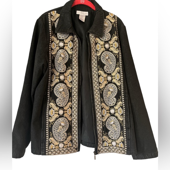 Susan Graver size L AMAZING jean jacket! This one is a show stopper! EUC - Picture 1 of 6